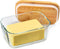 Hekeieon Glass Butter Dish With Sealed Lid - Large Tray for Refrigerator and