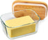 Hekeieon Glass Butter Dish With Sealed Lid - Large Tray for Refrigerator and