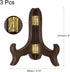 uxcell 3pcs 4" Easel Plate Holder, Wooden Folding Display Stand Brown for Decorative Picture Frame