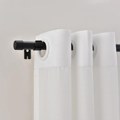 Drapery Window Curtain Rods-1 Inch Adjustable Heavy Duty Curtain Rod With Brackets. 66 to 120 Inch,Black (66-124)