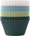 The Silicone Kitchen Reusable JUMBO Silicone Baking Cup, Non-Toxic, BPA Free, 12 Pack, White Blue Green