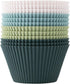 The Silicone Kitchen Reusable JUMBO Silicone Baking Cup, Non-Toxic, BPA Free, 12 Pack, White Blue Green