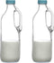 2 Pc 47oz Clear Glass Pitchers with Handles and Lids - Airtight