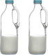 2 Pc 47oz Clear Glass Pitchers with Handles and Lids - Airtight