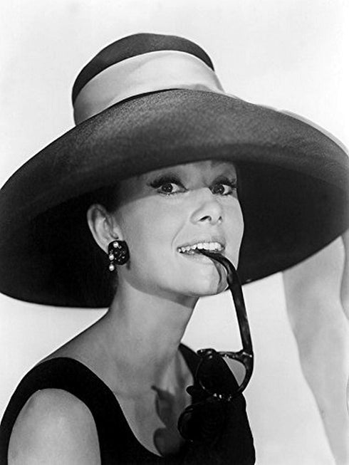Audrey Hepburn in Summer Hat Art Print Poster - 12x16 Wall Decor, Made in The USA