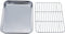 TeamFar Toaster Oven Tray and Rack Set, 9.3’’ x 7’’ x 1’’, Stainless Steel Non Toxic & Healthy, Easy Clean