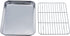 TeamFar Toaster Oven Tray and Rack Set, 9.3’’ x 7’’ x 1’’, Stainless Steel Non Toxic & Healthy, Easy Clean