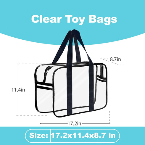 Ycchensying Game(1, Clear Toy Storage Bag with Zipper - Organizing Bags for Home Travel with Handles - for Building