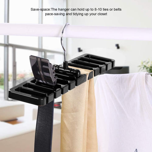 Haofy Storage Organizer, Tie Belt Scarf Rack Organizer for Womens and Mens Ties, Belts, Scarves, Sunglasses, Watches, Sturdy Plastic Closet Wardrobe(black) by Haofy