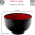 JapanBargain Set of 2 Japanese Large Ramen Bowls, 38oz, Black and Red Lacquer Plastic, Microwave Safe