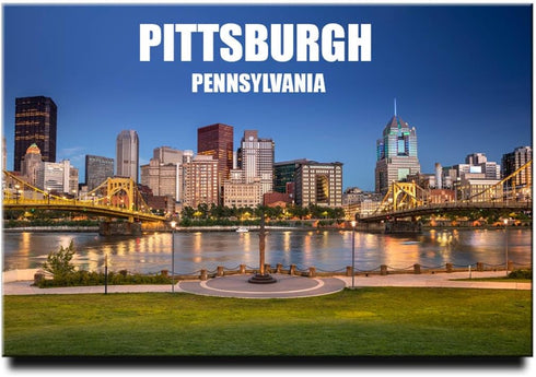 Pittsburgh Fridge Magnet Roberto Clemente Bridge Sixth Street Bridge Allegheny River Refrigerator Door Photo Magnet Travel Souvenir Pennsylvania