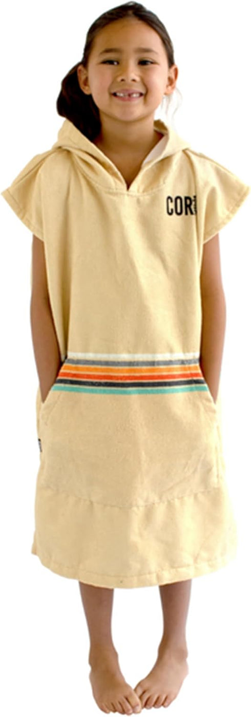 COR Surf Kids Unisex Changing Swim Poncho Towel Robe | (Retro-Sand)