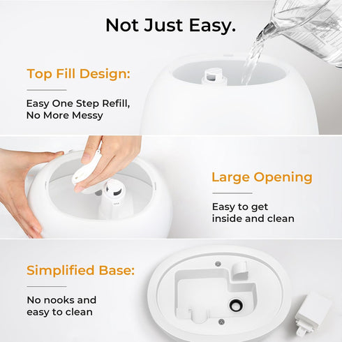 20dB 7 Mode,3L BOXING Top Fill Humidifiers for Bedroom Baby with Easy Remote, Quiet Cool Mist Air Humidifier for Large