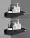 Sotfamily Shower Caddy Corner, 2 Pack Adhesive Shelves for Inside Shower, Plastic Organizer for Bathroom Storage (Black)