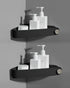 Sotfamily Shower Caddy Corner, 2 Pack Adhesive Shelves for Inside Shower, Plastic Organizer for Bathroom Storage (Black)