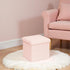 15in Small Storage Ottoman Foldable Sherpa Top Storage Bench,Foot Rest/Step Stool for Bedroom Dorm Entryway, Space