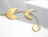 Mkono Moon Phase Wall Hanging Metal Boho Decor, Vertical Chic Moon Garland for Bedroom Living Room Office, Gold
