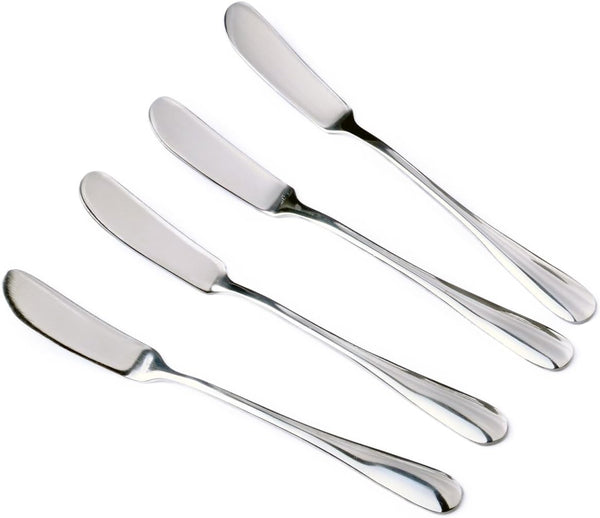 Zelta Stainless Steel Spreaders in Silver, Packs of 4
