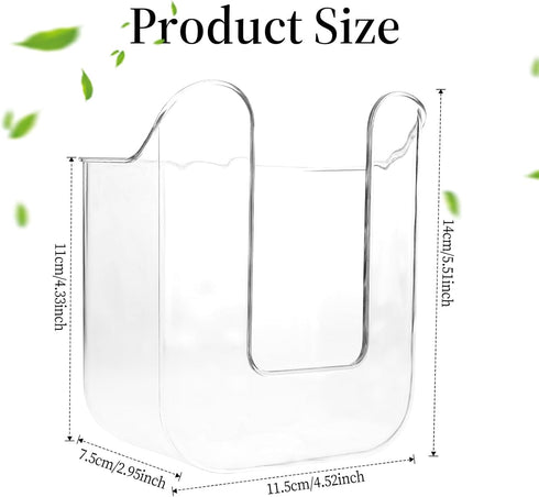 Qianyu Kitchen Wipes Storage Box Acrylic Wall-Mounted Tissue Box Holder No Punching Refillable Flushable Wipes
