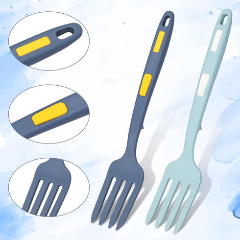 2pcs Silicone Cooking Forks, Multifunctional Heat Resistant Nonstick Blending Forks for Kitchen Cooking and Baking
