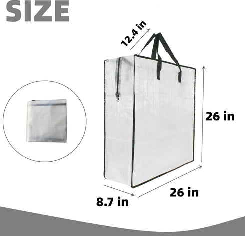 Clear Storage Bags with Zipper and Handles, Blanket Bags For Closet Storage, Moving and Packing Supplies for College, Underbed Storage Organizer for Clothes Pillow Bedding Christmas Wreath by GONGKANGYUAN