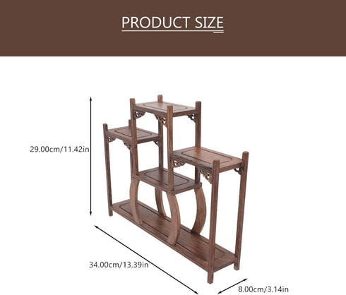 Wood Display Stand, Antique Wooden Display Shelf, Freestanding Small Bookshelf Desk Organizer for Home Office