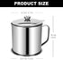 Bacon Grease Container, Kitchen Oil Can with Strainer and Anti-slip Coaster Tray for Storing Frying Oil