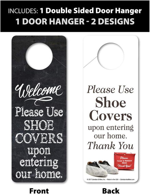 Mediz Foldable Shoe Cover Holder (Red) with Bonus Door Hanger - Please Use Shoe Covers
