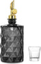 Mouthwash Dispenser for Bathroom, Luxury Diamond Glass Mouth Wash Container, Glass Mouthwash