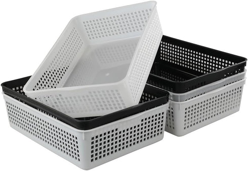 Pack of 6 A4 Plastic File Storage Organizer Tray Basket for Paper Storage
