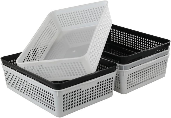 Pack of 6 A4 Plastic File Storage Organizer Tray Basket for Paper Storage