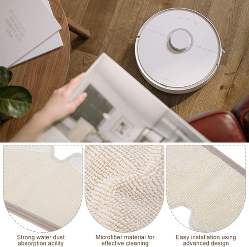 Yetaha 10 Pack Microfiber Mop Cloth Compatible with Xiaomi Roborock S5 S50 S51 S55 S6 S6 MaxV S5 Max Robotic Vacuum Cleaner Replacement Parts Reusable Pads Accessories by Yetaha