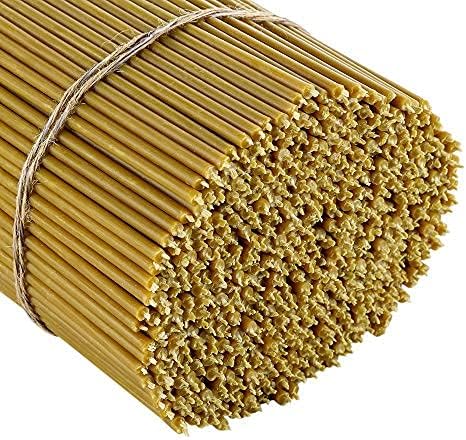 Danilovo Pure Beeswax Candles, Honey-Scented Decorative Thin Taper Candles, Pack of 100 pcs, 6.5 x 0.22 inch