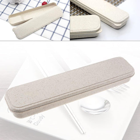 OriGlam Portable Flatware Box, Travel Tableware Storage Box, Utensil Case Lunch Bag Flatware Box