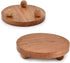 NIRMAN Counter/Plant (5.5" 5.5" 1.5"), (Set 2) Display Stand Round Acacia Wood Stand for Display Wooden Stand
