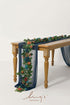 5FT Ling's Moment Teal Blue Artificial Flower Garland Burnt Orange Rose Eucalyptus Leaves Floral Garland Arch Flowers