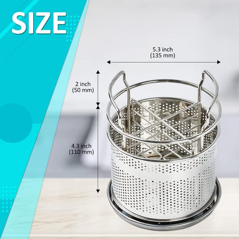 HOME&I Silverware Drying Basket - Kitchen Sink Utensil Holder Replacement, Stainless Steel 304 Flatware Caddy (4