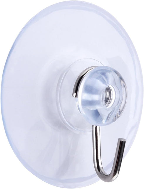20 Pack Clear Plastic Strong Suction Cups with Removable Hook, 7/8" Diameter