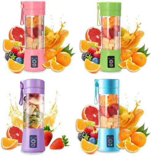 Portable Blender for Fruit Juice, 6 Blades Juicer Cup, USB Rechargeable, 380ML Personal Blender (Purple)