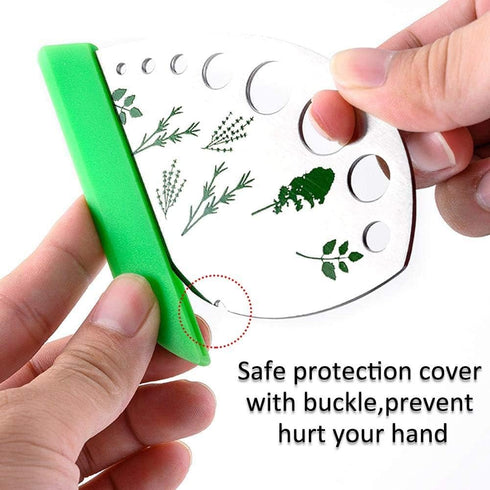 Herb Stripper, Jiaedge Green 9 holes Stainless Steel Kitchen Herbs Leaf Stripping Tool for Kale, Collard Greens, Thyme,