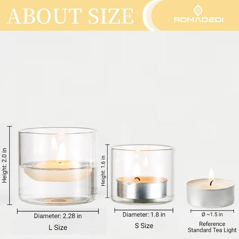 20+Extra 4 Wedding Votive Tea Light Holders - Mini Clear Glass Tealight Candle Holder as Candlelit Dinner Party Events