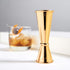Viski Japanese Style Double Jigger for Cocktails, 1oz and 2oz with Interior Measurements, Gold