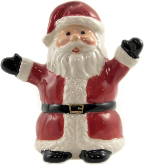 Christmas Santa & Snowman North Pole Winter Ceramic Magnetic Salt Pepper Shakers