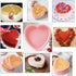 6 Inch Silicone Heart Shaped Cake Baking Pans, Non-Stick Layer Pan Set with 4 Flexible Molds & Measuring Cups