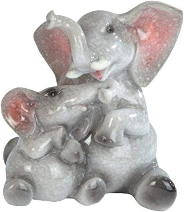 StealStreet Grey Elephant & Baby Elephant Figurine, 4"