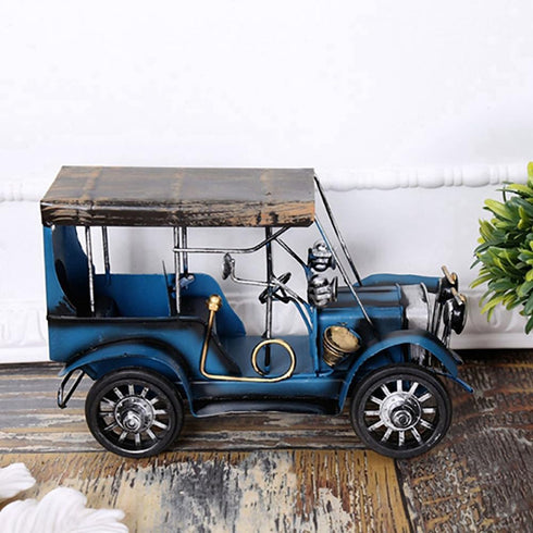 Diecast Model Cars Classic Cars Collectible Model Car with Music Box Home Decor (Blue)