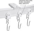 VRSS Flexible Bendable Curved Ceiling Curtain Track, 2 Meters (6.6 ft) with Stainless Steel Curtain Clips for Shower