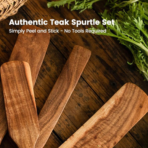 Wooden Spurtle for Cooking, High Moisture Resistance Teak Wooden Spurtle for Spreading and Mixing, Non-Stick