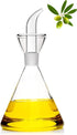 HAIZEEN 9 oz Glass All-Purpose Cruet - Glass Oil Decanter and Cruet (Cone-9 oz, Smooth Surface)
