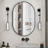 Oval Bathroom Mirror 20"x30" - Black Wall Vanity Mirrors for Over Sink, Modern Capsule Design with Metal Frame